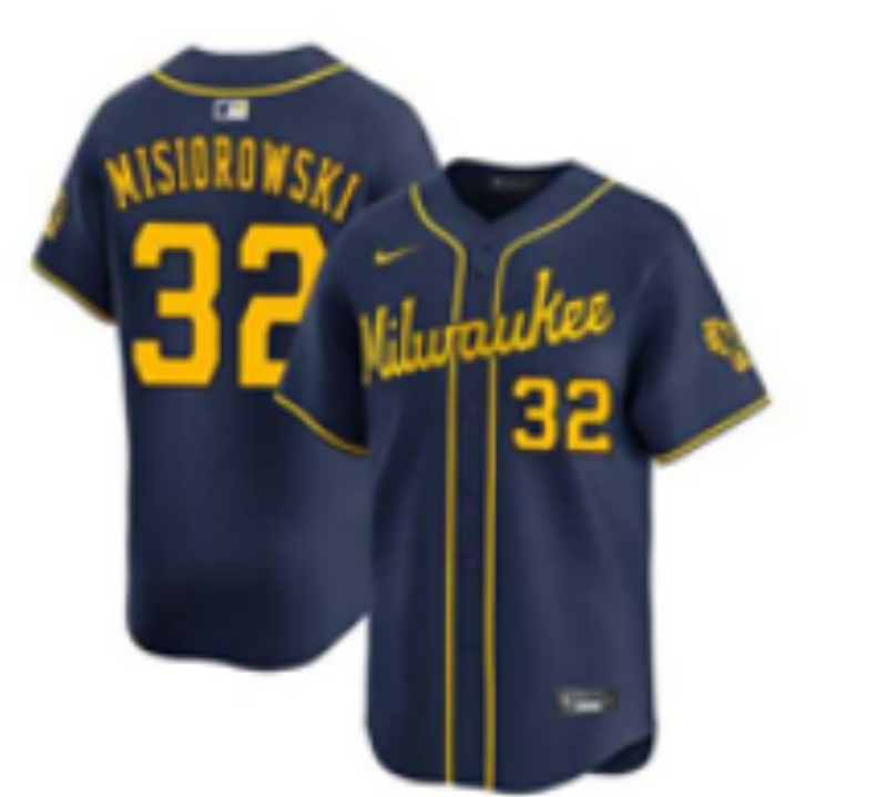 Men 2025 Milwaukee Brewers #32 Misiorowski blue Nike MLB Jersey style 073